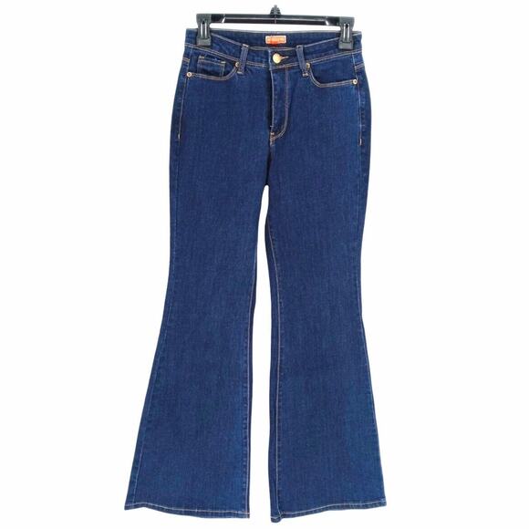 Modcloth NEW All Around Effortless Flare Leg Jeans MC Logo Embroidered Sz Small - Picture 2 of 11